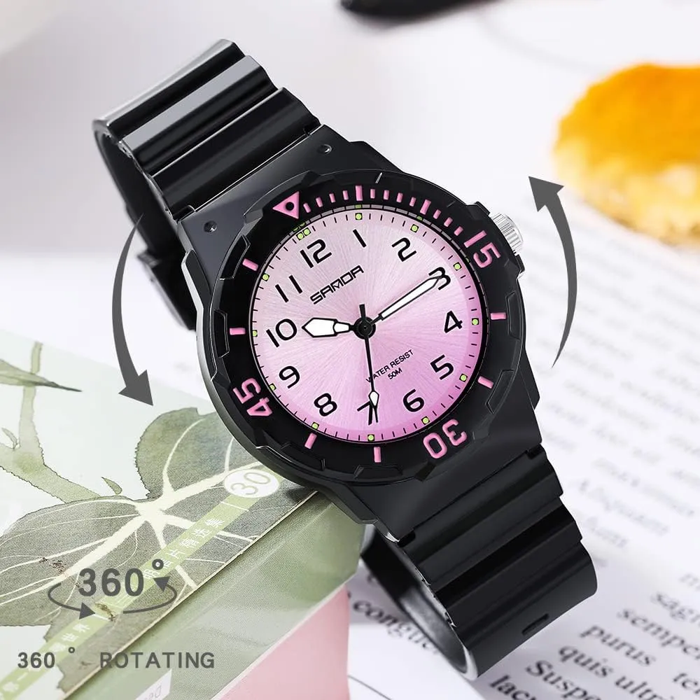 AIMES Women's Sport Waterproof Watches - Ladies Nurse Minimalist Simple Analog Fashion Casual Watch - Rose Gold Pink
