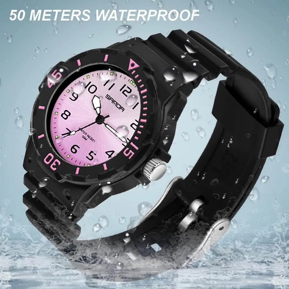 AIMES Women's Sport Waterproof Watches - Ladies Nurse Minimalist Simple Analog Fashion Casual Watch - Rose Gold Pink