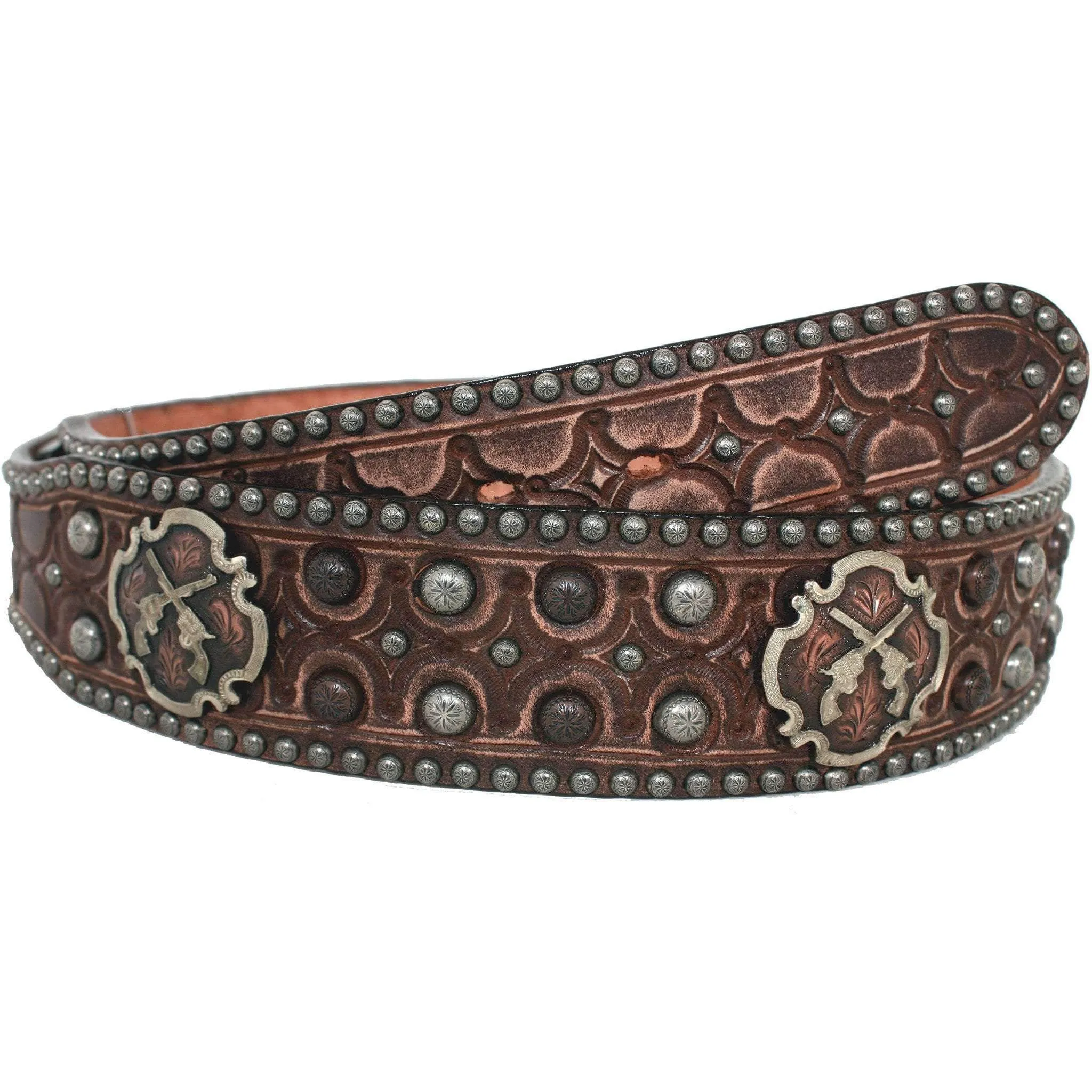 B006 - Brown Vintage Tooled Belt