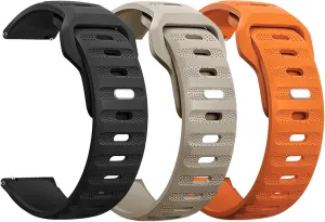 BlackPro Rugged Style 20mm 22mm Watch Band, Quick Release Watch Band with Reinforced Metal Squre Buckle, Soft Silicone Breathable Replacment Sport Loop Watch Straps for Women Men