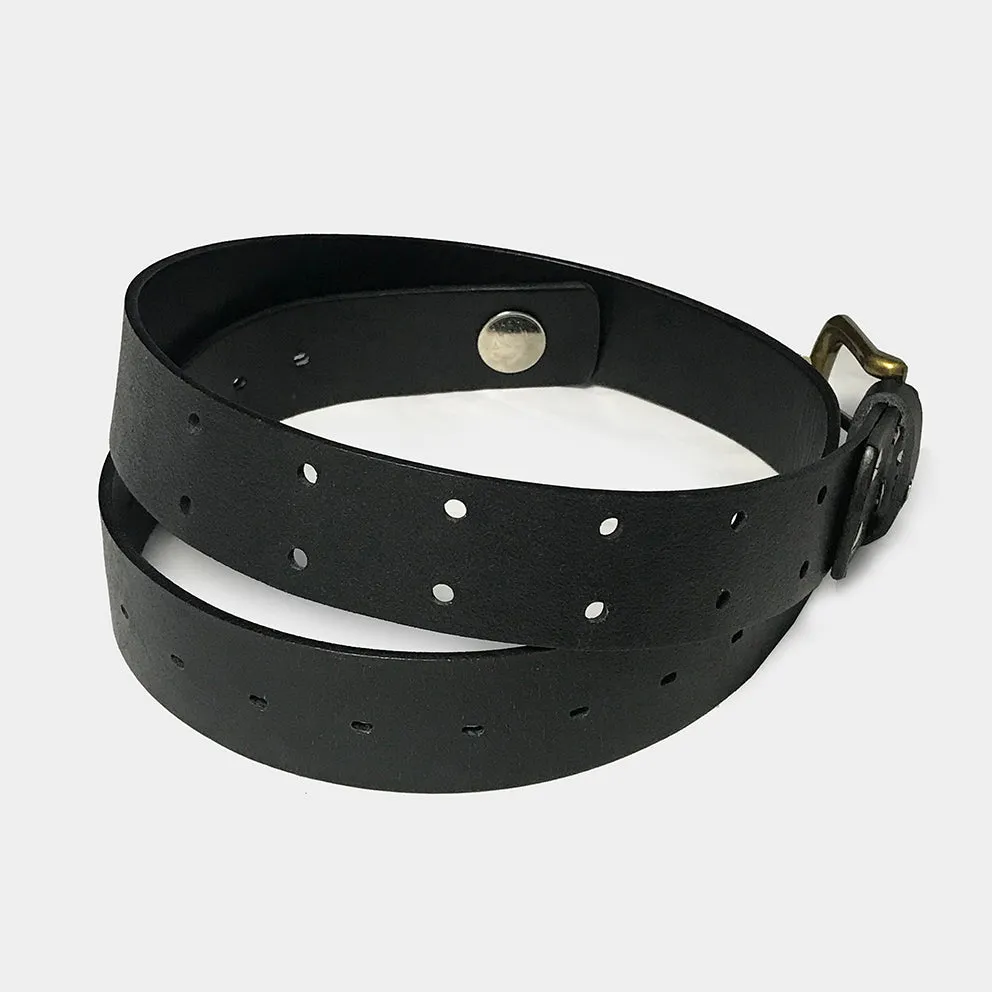 BZEN STRAP LEATHER BELT- BLACK
