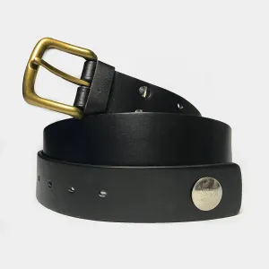 BZEN STRAP LEATHER BELT- BLACK