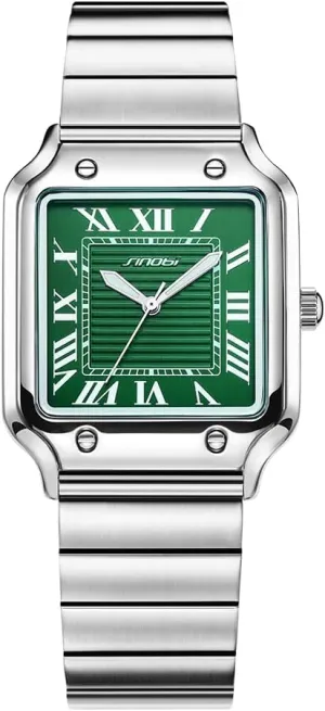 Classic Square Watches for Men with Roman Numerals Casual Watch