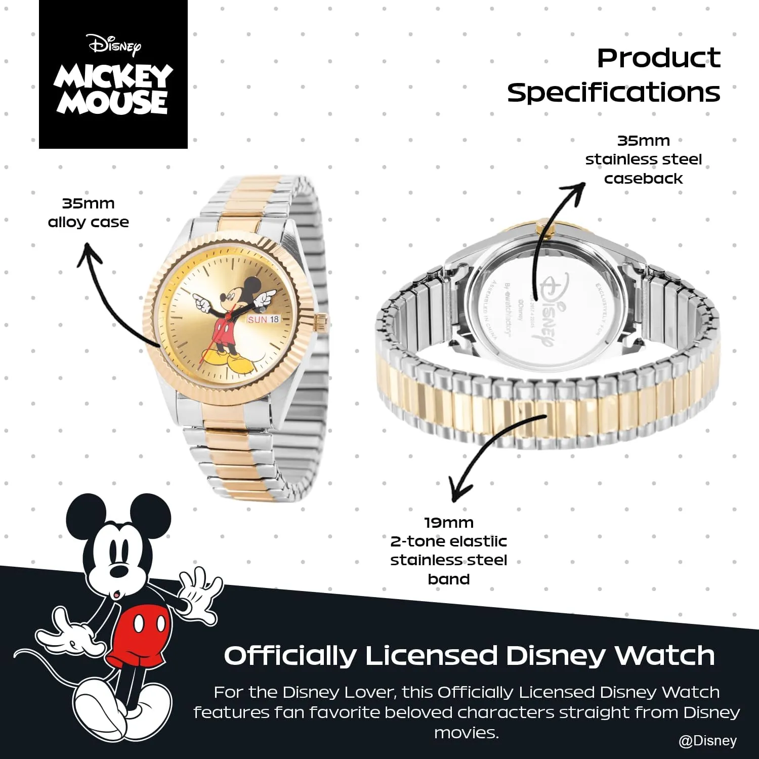 DISNEY Mickey Mouse Watch for Men