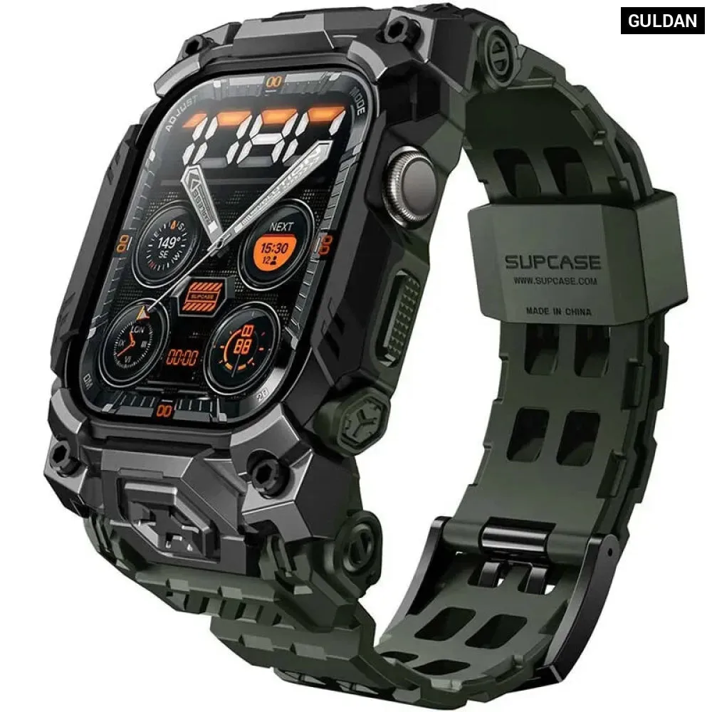 For Apple Watch 10 46mm Ub Ore Anti-scratch Rugged Sport Men Bumper Case with Adjustable Strap Watch Band