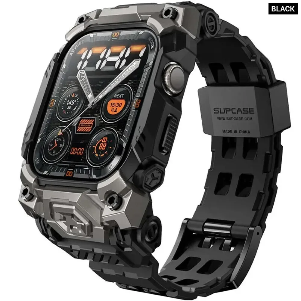 For Apple Watch 10 46mm Ub Ore Anti-scratch Rugged Sport Men Bumper Case with Adjustable Strap Watch Band