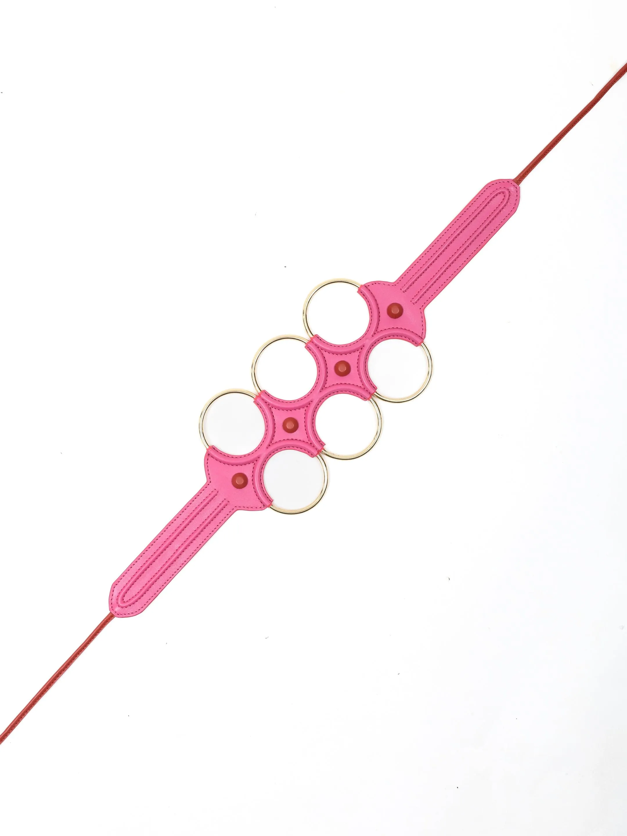 Hoop Loop Belt In Pink And Red