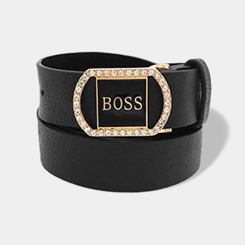 iLLASPARKZ Boss Message Accented Faux Leather Belt
