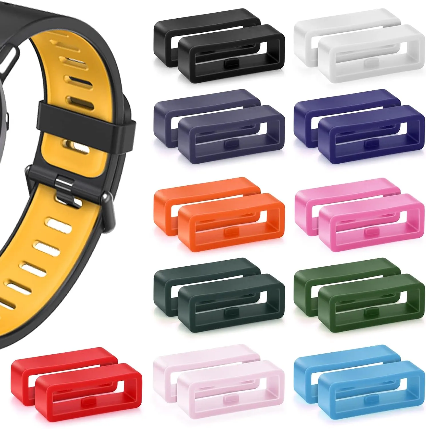 Molain Rubber Replacement Watch Band Strap Loops, 12Pcs Silicone Watch Band Holder, Watch Strap Keeper, Smartwatch Band Retainer Loop, Watch Fastener Rings (4x18mm   4x20mm   4x22mm)