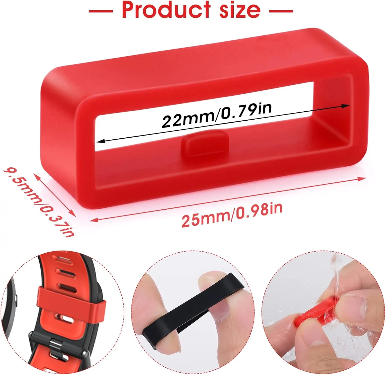 Molain Rubber Replacement Watch Band Strap Loops, 12Pcs Silicone Watch Band Holder, Watch Strap Keeper, Smartwatch Band Retainer Loop, Watch Fastener Rings (4x18mm   4x20mm   4x22mm)
