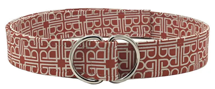 Rust Geometric d-ring belt by Oliver Green