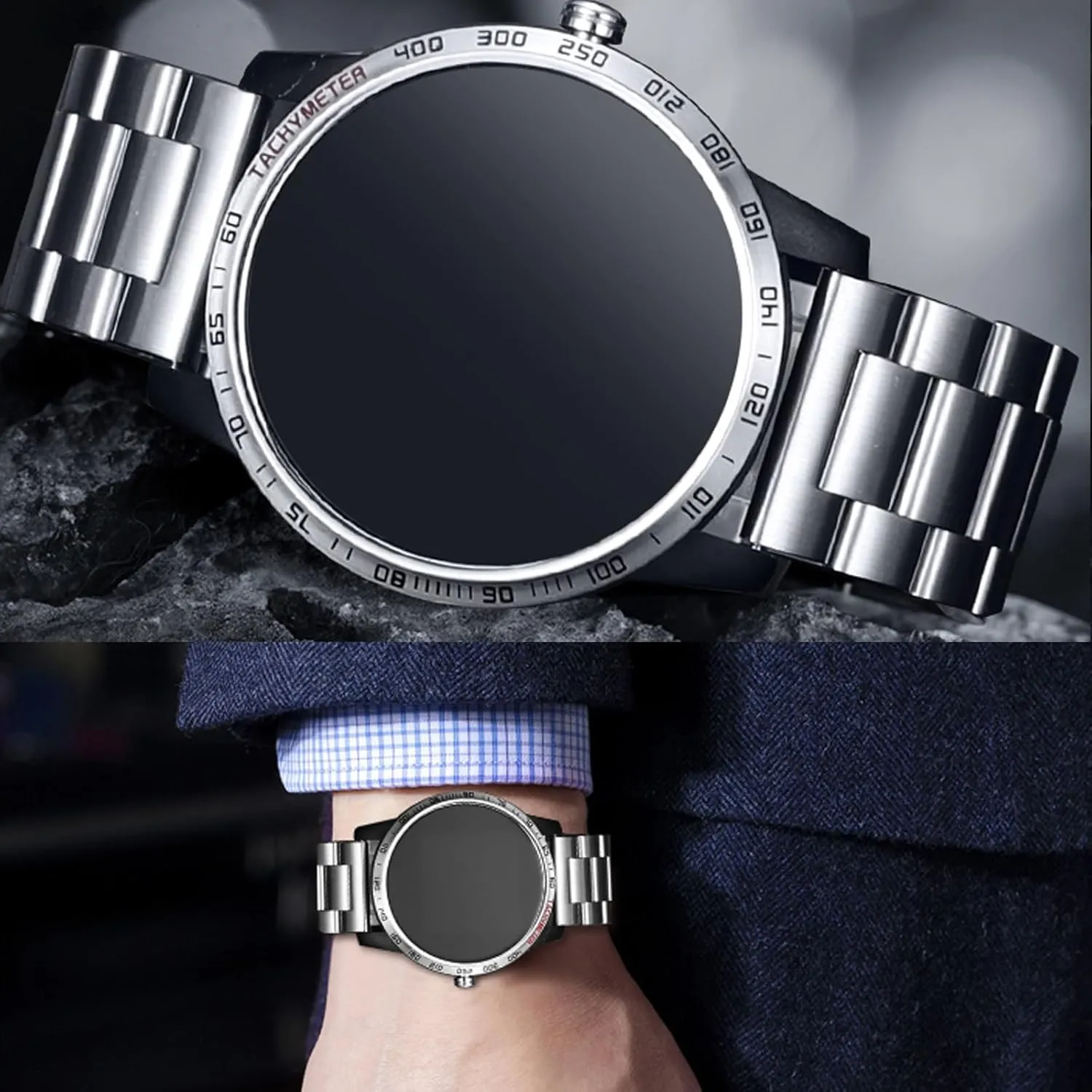 Stainless Steel Watch Band Curved End 14mm 15mm 16mm 17mm 18mm19mm 20mm 21mm 22mm 23mm 24mm Watch Bracelet Polished Brushed Metal Watch Strap Replacement Band Men Women