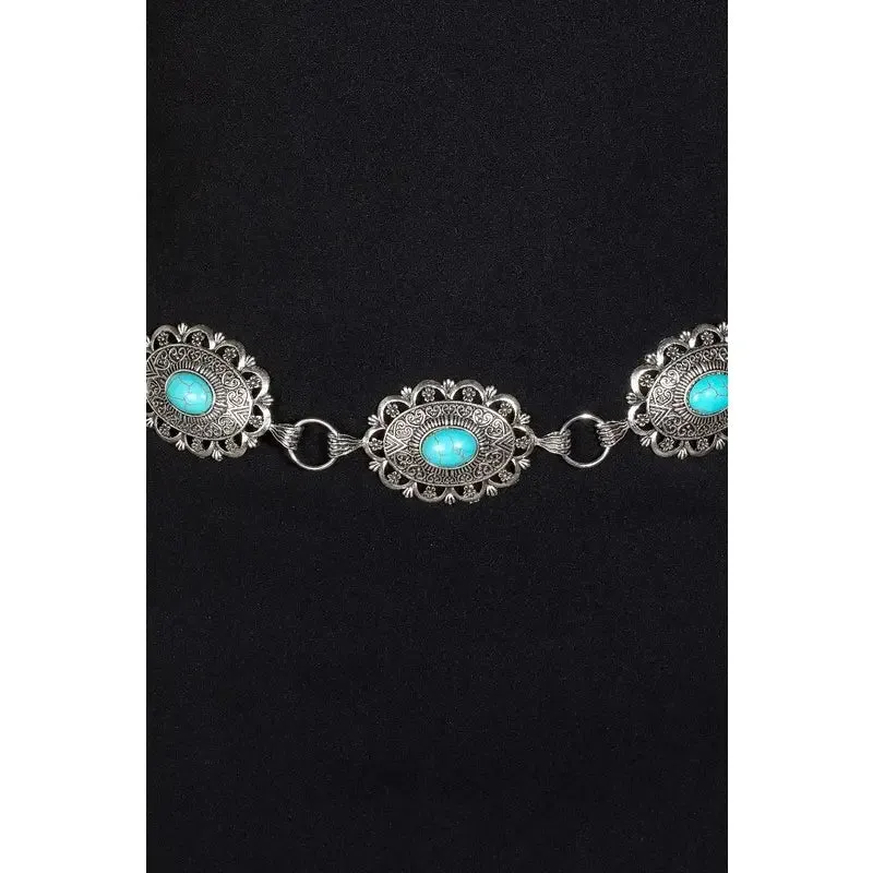 Turquoise Metal Belt